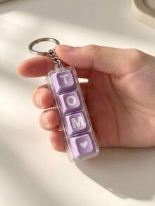 1pc Personalized Mechanical Keycap Keychain - Custom Design Or Text Keyboard Keycap Pendant, Crisp Stress Relief Finger Key Ring Accessory, Suitable For Office, Travel, Gift And More - Multicolor - View 4