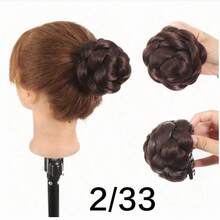 Elegant Synthetic Hair Bun Hair Clip-In Extensions, Heat-Resistant Fiber, Suitable For All Hair Types, Daily Party Women's Hairstyle Styling Accessories - Multicolor - View 9