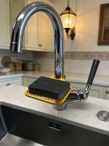 Plastic Multi-Function Sink Drain Rack, Suitable For 28mm Diameter Faucets. Can Hold Sponges, Dish Brushes And Dishcloths. Easy To Clean, A Practical Kitchen Accessory. - Model D - View 5