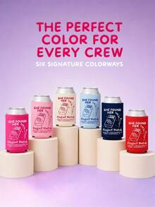Personalized Can Sleeve For Bachelorette Party, Custom Name And Location Can Cooler With A Match Made In Heaven Artwork, Bridal Shower Drink Accessory For Beach Weekends, Bride Squad Events And Celebration Keepsake - Multicolor - View 4