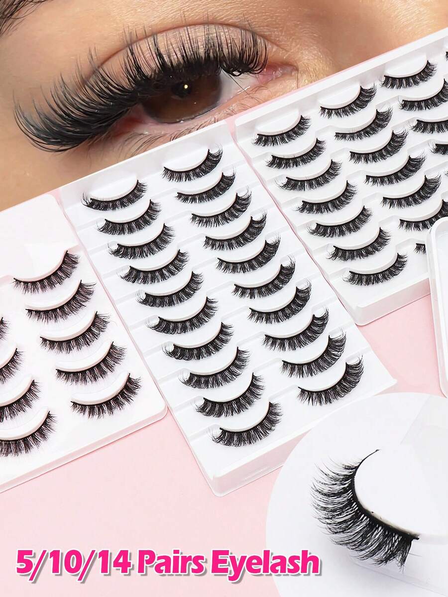 Ayrmilla 5/10/14 Natural Extension Of Japanese And Korean Girl Group Style False Eyelashes, Creating 3D Stereoscopic Beautiful Eyes, Multi-Layer False Eyelashes, Korean Style Comfortable And Fashionable Popular Beauty Tools, Spring New Product Series - Black - View 1
