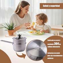 Vaporera para Cocinar, Vaporera, Vaporera Multiusos de 2 Niveles de Acero Inoxidable con Tapa para Cocinar al Vapor Desayunos, Verduras, Albóndigas, Sopas, Salsas y Alimentos. - Ver 4