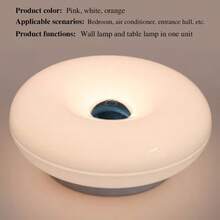 1pc Orange Donut LED Table Lamp, Night Camping Atmosphere Light, Touch Switch . Three-Color Dimmable USB Rechargeable, ABS Lampshade, Suitable For Bedroom, Living Room, Dining Room, Office Home Decor, Adjustable Brightness - Multicolor - View 12