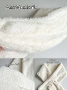 1pc Women's Winter Multi-Use Plush Thick Scarf Solid Color Plush Neck Cover, Cute Plush Scarf For Girls - Multicolor - View 7