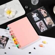 Álbum de Armazenamento de Cartão de Foto com 7 Anéis, Páginas Internas Transparentes, Livro de Armazenamento de Fotos, Adequado para Fotos Instantâneas de 3 Polegadas e Cartões Colecionáveis, Papelaria de Coleção Portátil - A - Visão 3