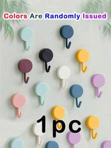 Colorful Self-Adhesive Hooks, Cute Wall Hooks, Towel Hooks, Home Storage, Adhesive Plastic, Decorative Wall, Kitchen Bathroom Key Holder, Office Closet Self-Adhesive Hooks - Multicolor - View 15