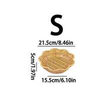 3pcs/1pc Handmade Woven Rattan Style Trays, Woven Rattan Fruit Baskets And Food Plates, Snack Trays, Woven Oval Dishes, Outdoor Picnic Plates, Reusable Dinnerware For Breakfast, Drinks, Coffee Tables, Farmhouse Home Decor - Round Lace - View 10