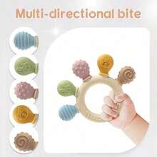 Ba By Teething , Colorful Soft Silicone Teething Ring, Sensory Teether, Suitable For 0-3 Years Old Infants And Toddlers - Multicolor - View 1