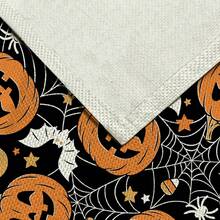 1pc Halloween Pattern Table Runner, 4pcs Halloween Pattern Placemats, Suitable For Holiday, Party, Birthday, Dinner, Kitchen Dining Table Decoration, All Season Room Decor, Home Textile Decoration Table Runner - Multicolor - View 8