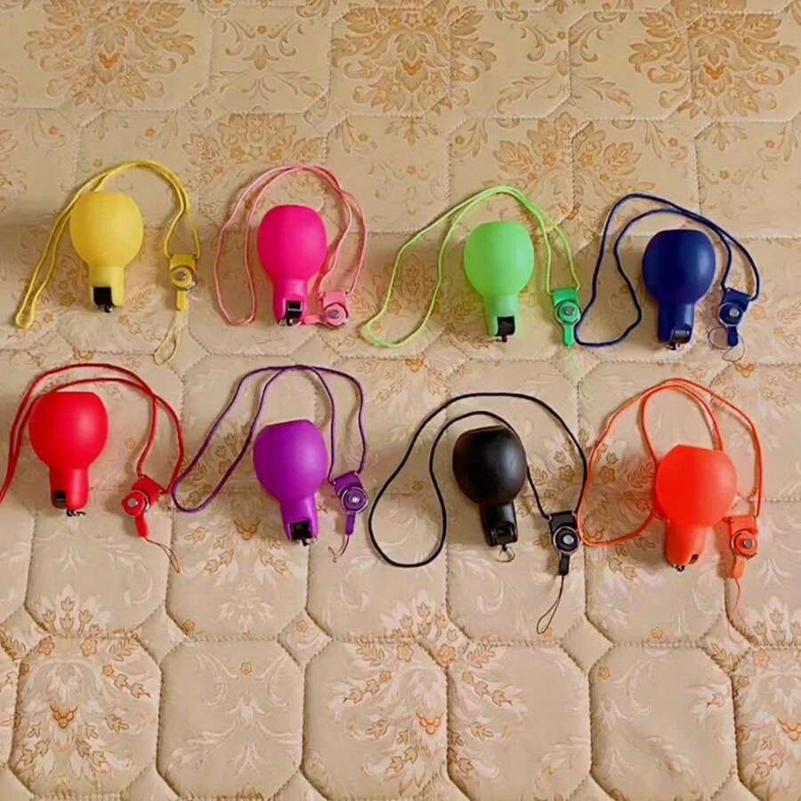 Hand-Squeeze Whistle, No Blowing Required Handheld Rubber Whistle, High Volume Emergency Whistle With Key Ring, Suitable For Coaches, Referees, Outdoor Sports - Multicolor - View 1