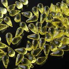 50g Perles en goutte d'eau acrylique charmantes avec trou horizontal 8*17MM, perles de rideau transparentes, perles libres en cristal PET pour décoration de luminaire pendentif, accessoires de matériel fait main, convient aux hommes et femmes pour le port quotidien et les cadeaux de fête - Multicolore - Voir 7