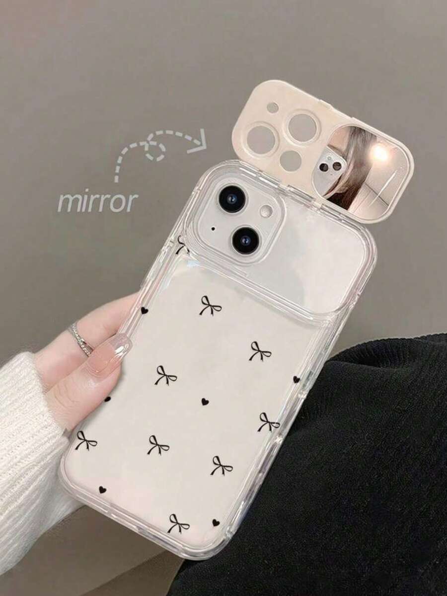 透明蝴蝶結鏡面支架 TPU 手機殼,適用於 iPhone X XR XS Max 11 12 13 13 Pro 13 Pro Max 14 Pro Max 15 15 Pro 15 Plus 15 Pro Max 16 16 Pro 16 Plus 16 Pro Max 17 17 Pro 17 Pro Max 18 Pro 18 Pro Max - 無色 - 查看 1