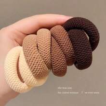 10pcs Mixed Color Multifunctional Thick High Elasticity Elegant Minimalist Durable Non-Damaging Hair Ties (Random Color) - Multicolor - View 1