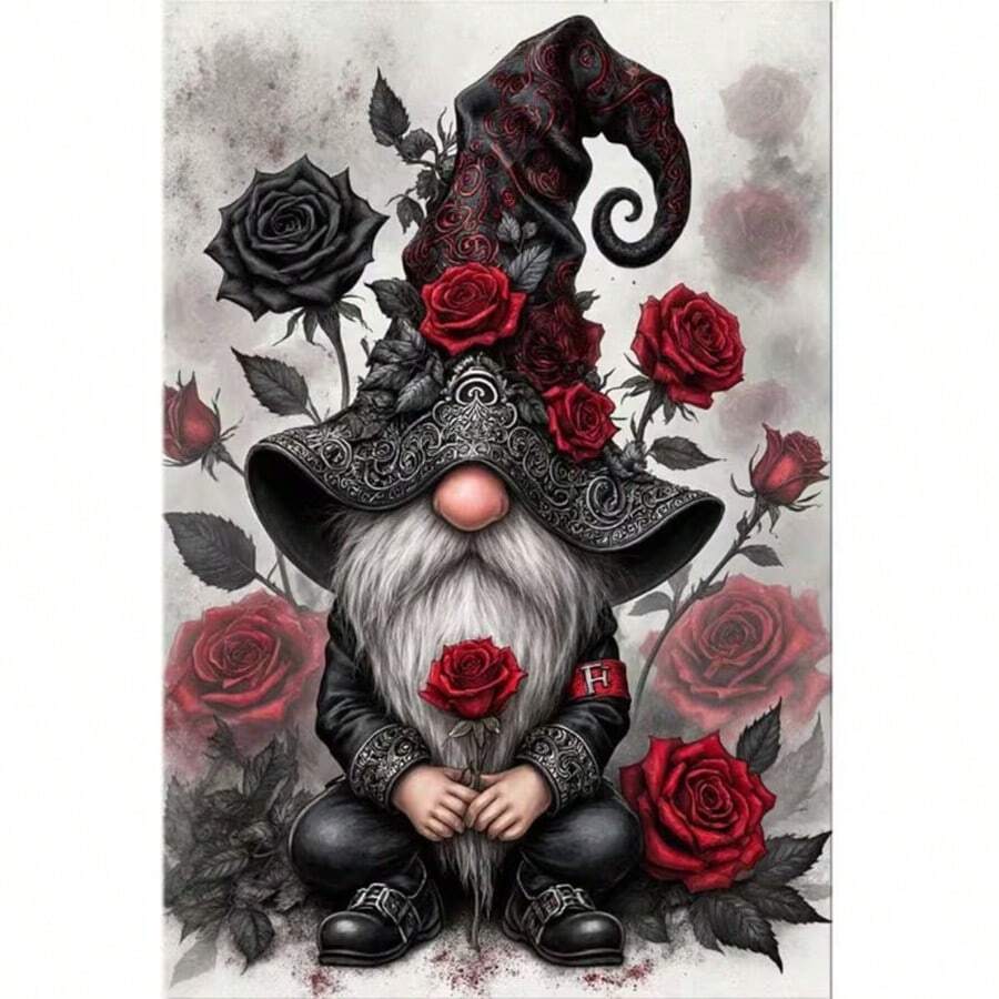 1PC DIY 5D Diamond Painting Kit Gnome Pattern - Round Full Drill Art Mosaic Craft, Home Wall Decor, Unframed - No Frame - View 1