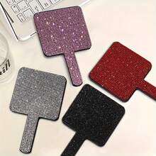 Sparkling Rhinestone Handheld Makeup Mirror - Portable Battery-Free Makeup Mirror, Suitable For Weddings And Travel - Multicolor - View 10