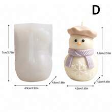 1pc Christmas Snowman Candle Silicone Mold, Christmas Snowman Shape, Suitable For Candles/Soaps/Plaster Decorations, Easy Demolding, Multi-Functional Mold. Suitable For Christmas/Winter Decoration/Christmas Party, Ideal For DIY Craft Enthusiasts - A-White - View 8
