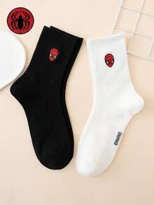 Disney 2 Pairs Of Men's Embroidered Spider-Man Pattern Funny Cartoon Ankle Socks, Sports Socks, Four-Season Style - Multicolor - View 3