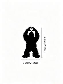 1pc Mini Bigfoot Heart Gesture Vinyl Sticker: Bigfoot Hidden Edition Car Sticker, Car Rearview Mirror Sticker - Car Accessories, Home Decor, Office Desk Decor Accessories - Multicolor - View 6