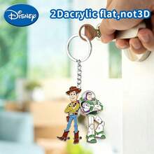 Disney 2D Police Officer And Buzz Lightyear 1pc Acrylic Keychain, Suitable For Student Backpacks, Bags, Car Keys, Perfect As Couple, Best Friend Gift, Designer Accessory, Neutral Cute Creative Keychain, Women's Keychain, Key Chain, Key Ring Pendant, Women's Car Accessory, Back To School, Mexico - Multicolor - View 5