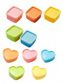 Multi-Color Mini Food Storage Containers, Rainbow Candy And Nut Storage Boxes, Petal-Shaped Lidded Storage Boxes/Fruit Plates, Stackable And Reusable Kitchen Spice And Jam Dishes, Back To School Gifts And Student Essentials - Multicolor - View 17