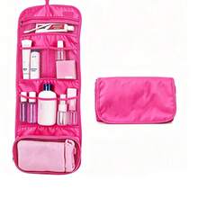 Hanging Travel Toiletry Bag, Large Capacity Foldable Makeup Organizer, Portable Wash Bag For Business Trips, Bathroom Storage Hanging Bag With Multiple Compartments And Layers For Cosmetics - Multicolor - View 9