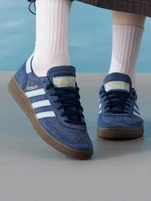 Adidas Originals 男女款低筒經典運動鞋 HANDBALL SPEZIAL 輕量舒適透氣運動休閒鞋 BD7633 - 深藍/淺藍 - 查看 2