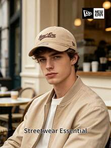 New Era Baseball Cap Brand Letter Embroidery Unstructured Dad Hat Khaki Adjustable Sports Cap Unisex - Khaki - View 3