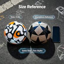 2pcs Different Pattern Dimension Tech Style Competitive Size 2 Football, Upgraded Multi-Layer Composite Inner Bladder, Stable And Durable Rebound. Light And Shadow Line Design, Creating An Avant-Garde Visual Effect. Suitable For Outdoor Grass And Indoor Courts, Can Be Used For Daily Ball Control Training Or As Home Decor. - Blue - View 3