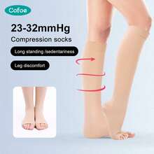 Cofoe Open Toe Compression Socks For Women & Men Circulation 23-32mmHg Is Best Support For All Day Wear - 23-32 MmHg - View 11