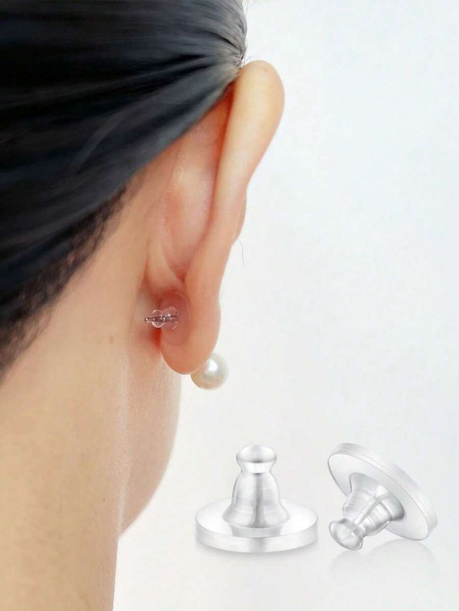 20/50/100pcs Clear Rubber Earring Backs, Jewelry DIY Accessories