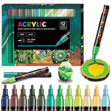[Vibrant Acrylic Marker Set] 12/18/24 Vibrant Acrylic Marker Set - Medium (2-3mm) Markers - Rock Painting, Black Paper, Skateboard Decoration, Wood, Plastic, Canvas, Christmas Greetings - Sets - View 9