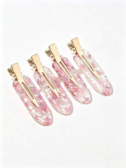 4pcs Colorful Seamless Hair Clips Side Bangs Seamless Hairpin Internet Celebrity Makeup Clip Hair Accessories Headwear Women
