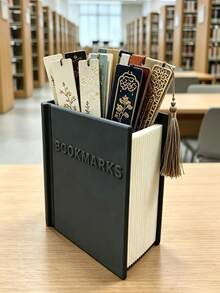 3D-Printed Book Bookmark & Desktop Organizer - Retro Book-Shaped Bookmark Suitable For Christmas, Birthdays, Teacher Gifts, Powder-Coated Plastic Bookmark With Storage Shelf Compatible For Study Desk Decor, For Office Decoration For Book Lovers - Multicolor - View 9