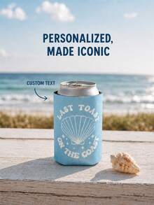 1 pièce Couvre-tasses personnalisés avec design de coquillages côtiers, couvre-poches de glace bleu clair personnalisés, convenant pour les célébrations de plage lors de fêtes et de rassemblements d'été. Ce sont des cadeaux de fête de plage idéaux pour les célébrations côtières. - Multicolore - Voir 1
