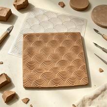Creative Wavy Embossed Texture Stamp Ceramic Cup Jar Plate DIY Making Tool Art Soft Clay Sculpture Creative Gift Making Embossed Pattern Press Mold Reusable - Clear - View 3