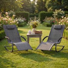 Patio Lounge Chair & Swing Chair - Gray - View 4