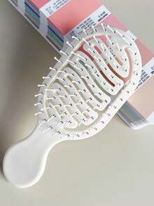 2pcs/1pc Mini Ivory Hollow Portable Styling Hair Brush, Salon Beauty Travel Essential Hair Comb Tool Accessory, Unisex, Suitable For Dry And Wet Hair, Multi-Functional Detangling Brush, Suitable For All Hair Types - Multicolor - View 6