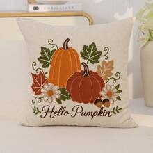 1件感恩節米色南瓜楓葉花卉刺繡枕套,感恩節 Hello Pumpkin 刺繡枕套,適合室內裝飾,感恩節裝飾,四季通用枕套,不含枕芯 - 米色 - 查看 11