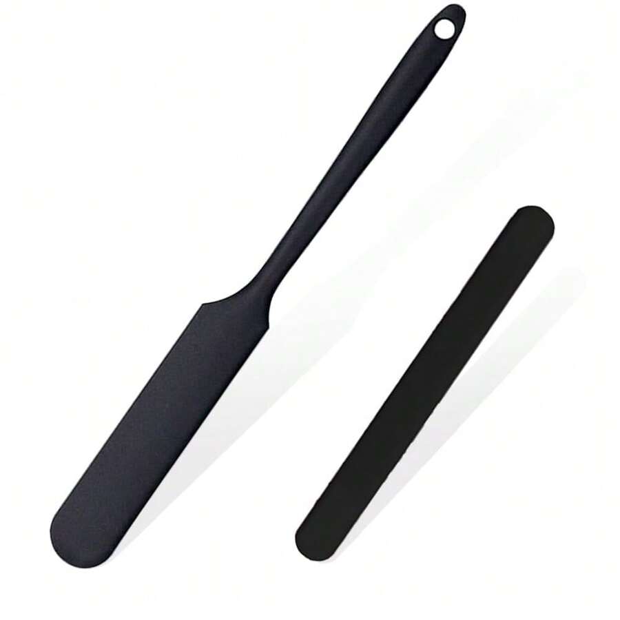 2pcs Silicone Wax Spatulas, Non-Stick Hair Removal Scraping Tools, Reusable Hard Wax Scrapers For Home And Salon Body Care (2pcs Black) - Multicolor - View 1