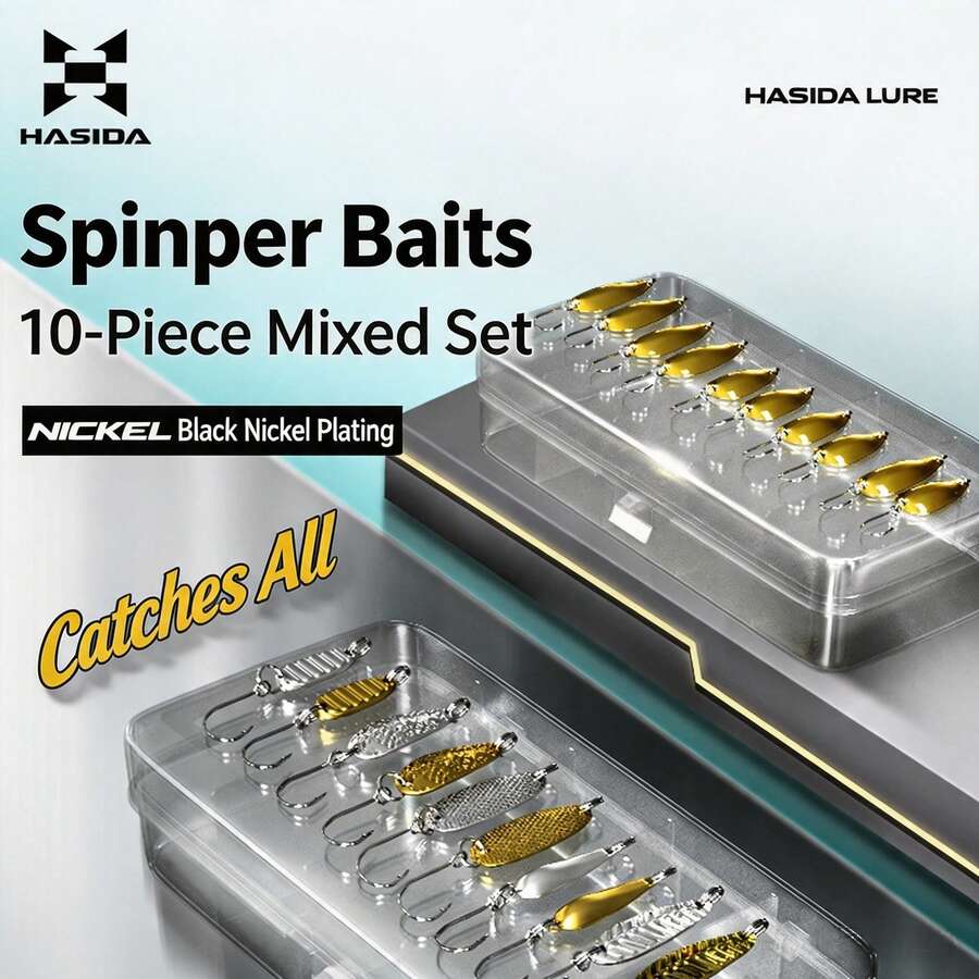 HASIDA Spoon Lures, Suitable For Topmouth Culter, Silver Bleak And Micro Stream Trout, Universal Micro Spoon Lure Small Bait Set - Gold - View 1