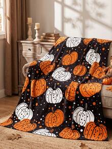 1pc Autumn Flannel Blanket, Single-Sided Print, Soft & Lightweight, Cartoon Pattern, Comfortable & Easy To Care, Multi-Purpose Blanket, Suitable For Bedroom, Sofa, Study And Dorm, Room Decor, Autumn Home Decor, Ideal Autumn Gift, Perfect Birthday Gift - Multicolor - View 8