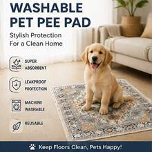 1pc Decorative Dog Pee Pad Carpet, Waterproof Absorbent Pet Mat, Non-Slip Floor Protector, Suitable For Small And Medium Dogs, Fashionable Home Carpet, Blue And Gray Available - one-size - View 1