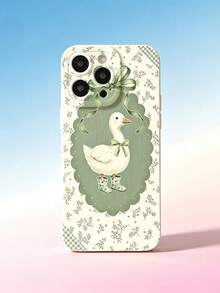 1件綠葉白鴨全包覆保護手機殼，適用於 Apple 17Pro Max/16Pro Max/15Plus/14Pro/13Pro Max/12Pro/11 - 彩色 - 查看 1