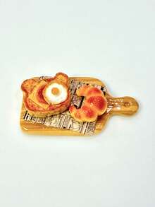 1 Set Miniatur Piring Kotak-kotak Beruang Roti Panggang Croissant Makanan Mainan Simulasi Telur Goreng Roti Pizza Set Aksesoris DIY Dekorasi Adegan Kantor Hadiah Ulang Tahun - MultiWarna - View 15
