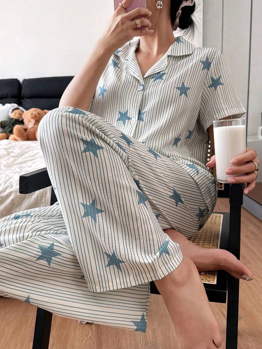 Women Pajama Sets - Beige - View 1
