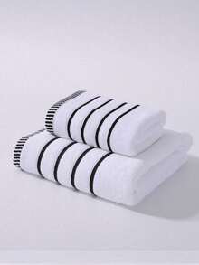 1pc/2pcs Luxury Bamboo Fiber Towel Set – Soft, Fluffy, High Absorbency, 2-Piece Set Includes Bath Towel And Hand Towel, Perfect For Bathroom, SPA, Gym, Hotel Quality - White - View 14