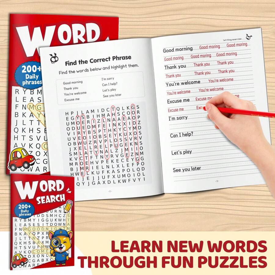 Word Search Puzzle Book, 200+ Daily Phrases, Find Hidden Words And Expand Vocabulary, Relaxing Brain Game, Suitable For Home And Travel - Find Word - View 1