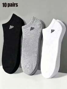 40/20/10/5/1 Par de Calcetines Náuticos/Cortos Neutros en Negro & Blanco, Calcetines para Parejas, Calcetines Náuticos Casuales Transpirables, Adecuados para Uso Diario, Todas las Estaciones - Blanco y Negro - Ver 1