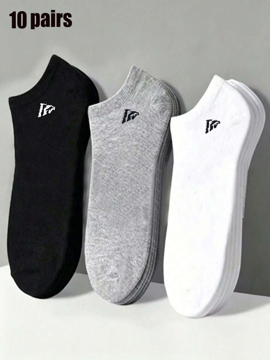 40/20/10/5/1 Par de Calcetines Náuticos/Cortos Neutros en Negro & Blanco, Calcetines para Parejas, Calcetines Náuticos Casuales Transpirables, Adecuados para Uso Diario, Todas las Estaciones - Blanco y Negro - Ver 1
