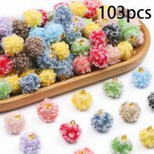 23/53/103 Pieces Of Mixed-Color Long Curly Plush Jewelry, Durable Polyester Pendant, Suitable For DIY Beading Pens, Necklaces, Bracelets, Etc. - Assorted Colors - View 10